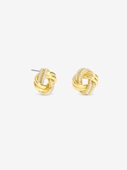 Jon Richard Gold Rhodium Plated And Pave Knot Stud Earrings - Image 2 of 2