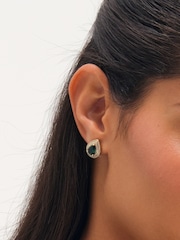 Jon Richard Gold Tone Cubic Zirconia Emerald Pear Stud Earrings - Image 2 of 4
