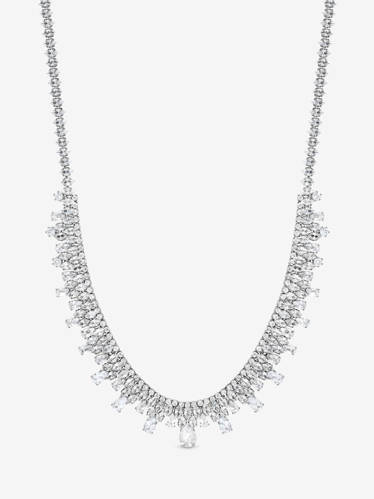 Jon Richard Silver Tone Rhodium And Cubic Zirconia Peardrop Collar Necklace - Image 3 of 3 Jon Richard Silver Tone Rhodium And Cubic Zirconia Peardrop Collar Necklace - Image 3 of 3