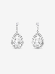 Jon Richard Silver Rhodium Plated And Crystal Pear Drop Earrings - Image 3 of 3
