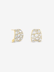 Jon Richard Gold Plated And Pave Curve Earrings - Image 2 of 3
