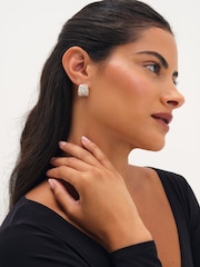 Jon Richard Gold Plated And Pave Curve Earrings - Image 3 of 3