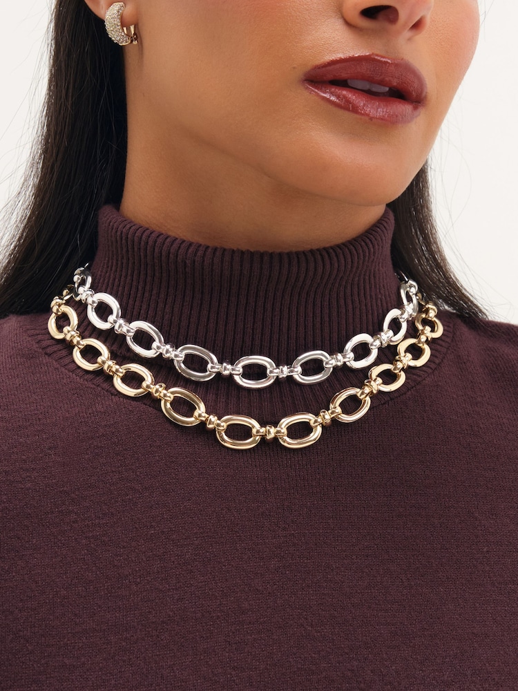 Jon Richard Gold Plated Open Link Necklace - Image 1 of 3