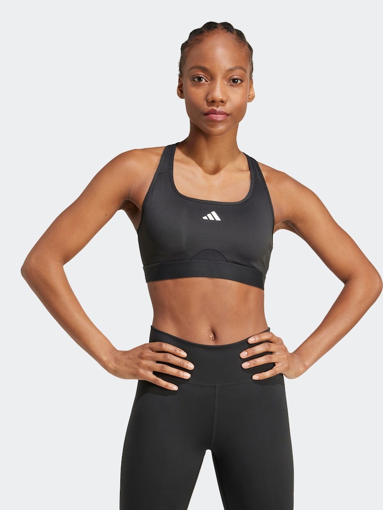 adidas Black Powerreact Bra - Image 1 of 8