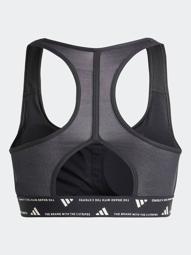 adidas Black Powerreact Bra - Image 8 of 8
