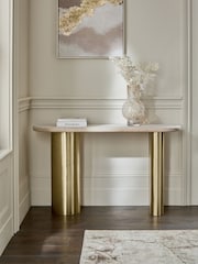 Brass Hollie Soild Mango Wood Console Table - Image 2 of 6