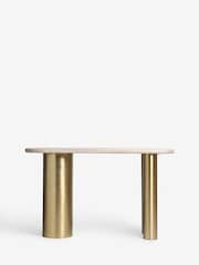 Brass Hollie Soild Mango Wood Console Table - Image 4 of 6