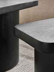 Black Solid Mango Wood Set of 2 Coffee Table - Image 2 of 7