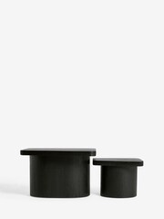 Black Solid Mango Wood Set of 2 Coffee Table - Image 3 of 7