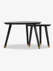 Black Lloyd Mango Wood Nest of 2 Coffee Tables - Image 5 of 7
