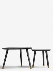 Black Lloyd Mango Wood Nest of 2 Coffee Tables - Image 6 of 7