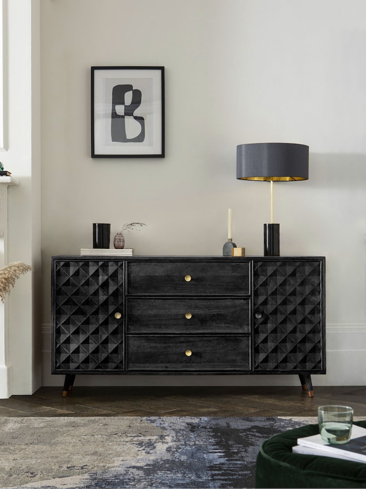 Black Lloyd Mango Wood Large Sideboard - Image 1 of 4