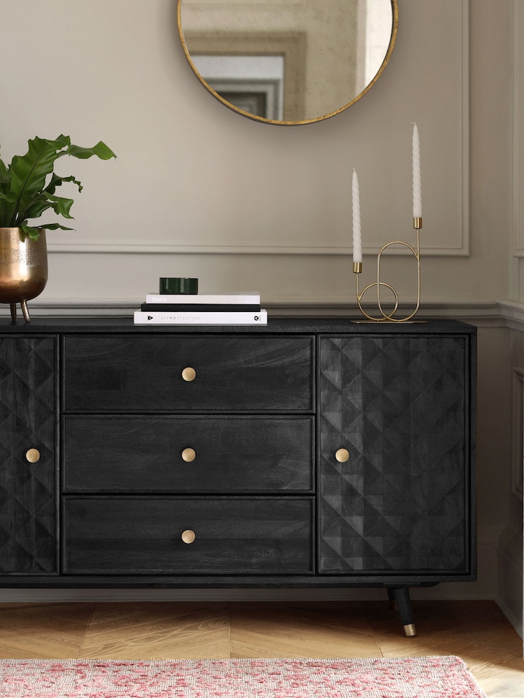 Black Lloyd Mango Wood Large Sideboard - Image 4 of 4