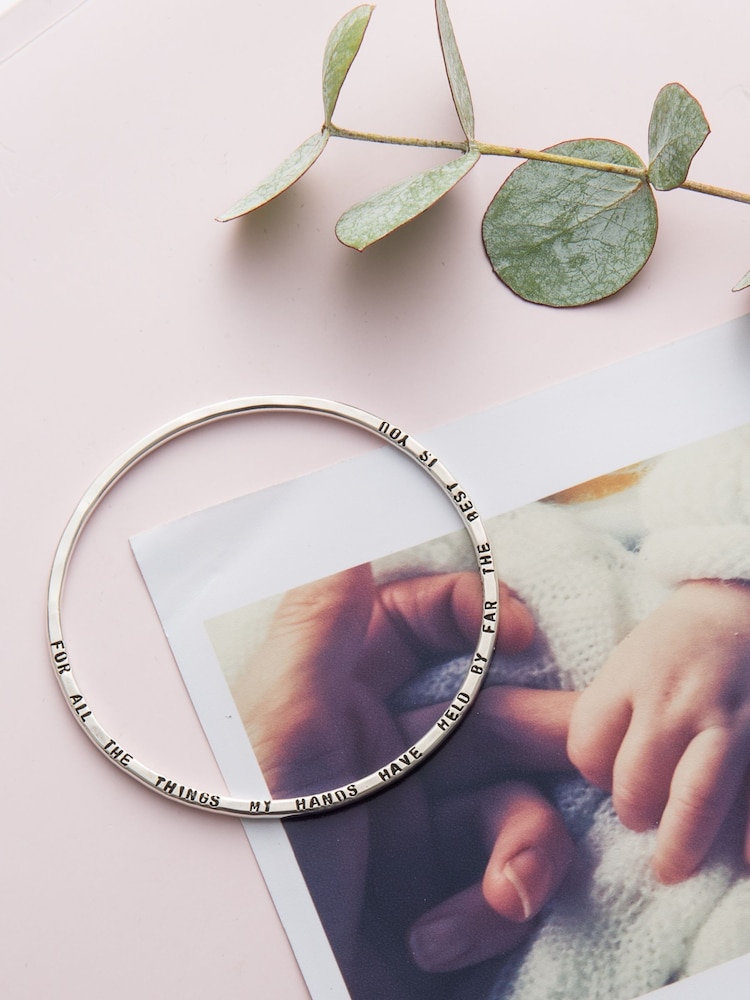 Personalised Christening Bangle by Posh Totty Designs - Image 1 of 4