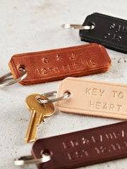 Personalised Genuine Leather Keyring by Posh Totty Designs - Image 1 of 4