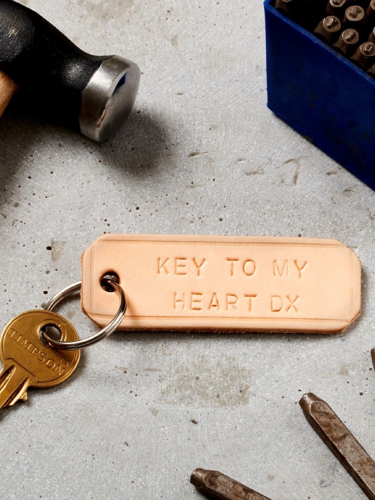 Personalised Genuine Leather Keyring by Posh Totty Designs - Image 2 of 4