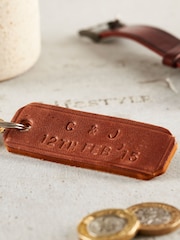 Personalised Genuine Leather Keyring by Posh Totty Designs - Image 3 of 4