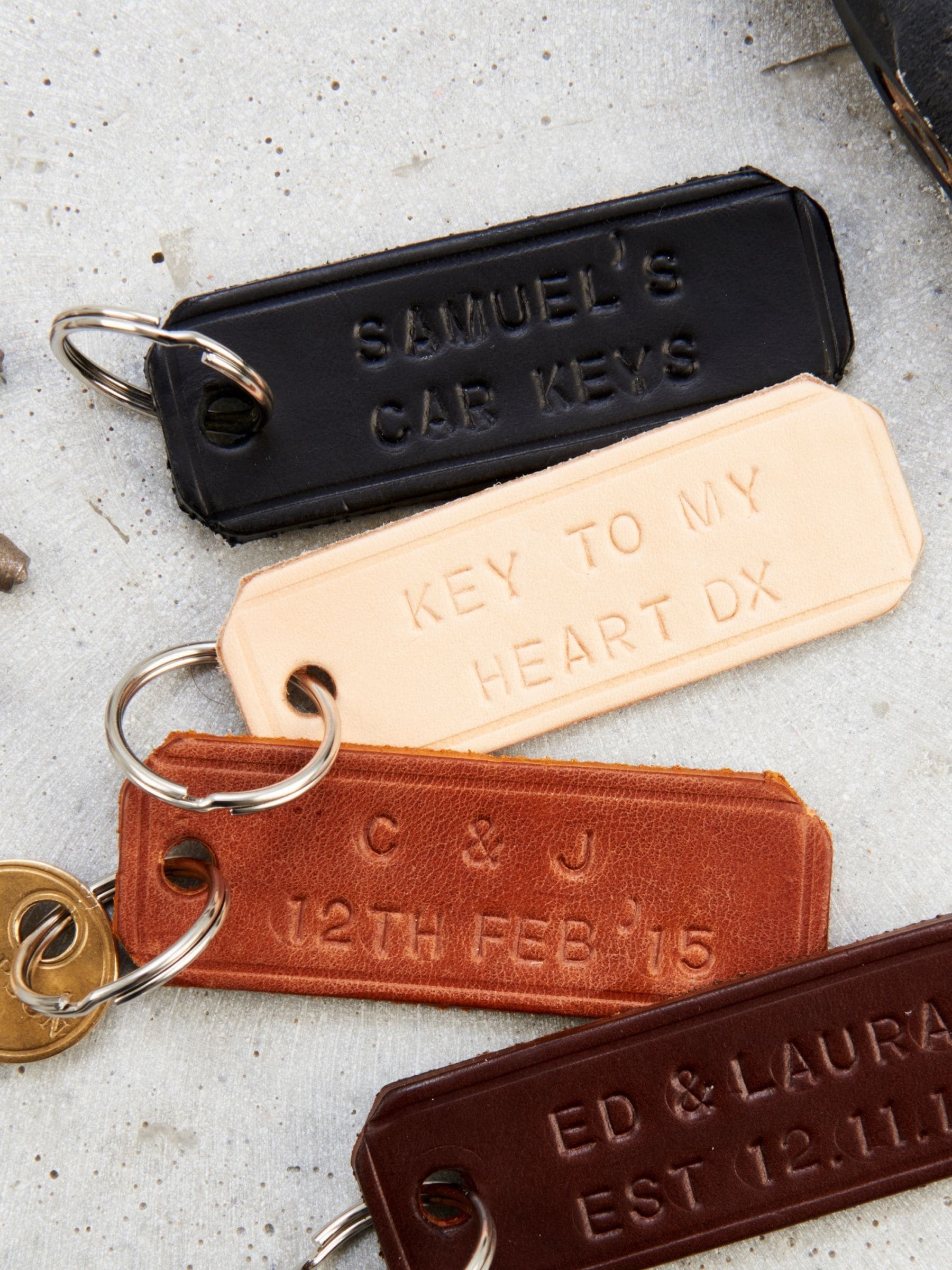 Buy Personalised Genuine Leather Keyring by Posh Totty Designs