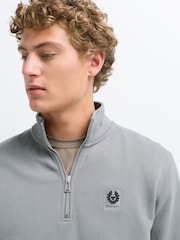 Grå - Belstaff klassisk fleece-tröja med kvarts dragkedja - Bild 5 av 8