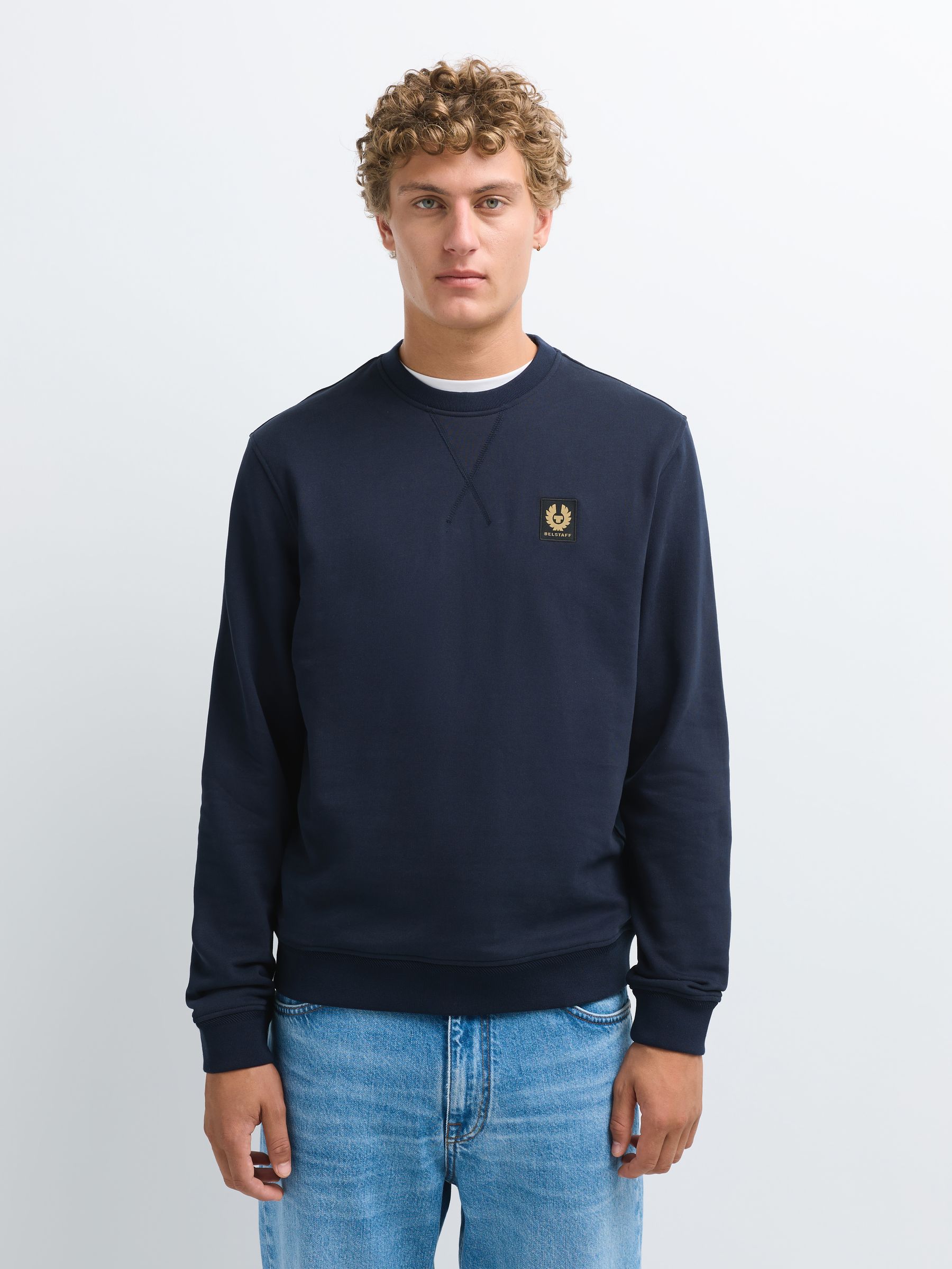 Belstaff Men's Navy Logo Sweatshirt - Dark Ink - Size 42 - Image 1