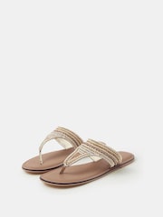 Accessorize Gold Embellished Flip Flops - Image 1 of 2