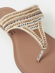Accessorize Gold Embellished Flip Flops - Image 2 of 2