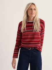 Seasalt Cornwall Red Fruity Striped Jumper - Image 1 of 5
