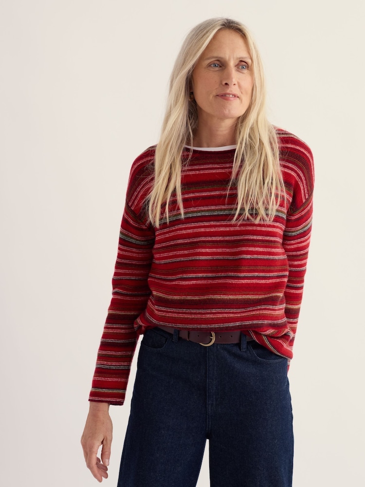 Seasalt Cornwall Red Fruity Striped Jumper - Image 1 of 5