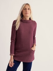Seasalt Cornwall Purple Mawgan Porth Jacquard Jersey Tunic - Image 1 of 5