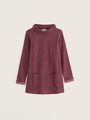 Seasalt Cornwall Purple Mawgan Porth Jacquard Jersey Tunic - Image 4 of 5