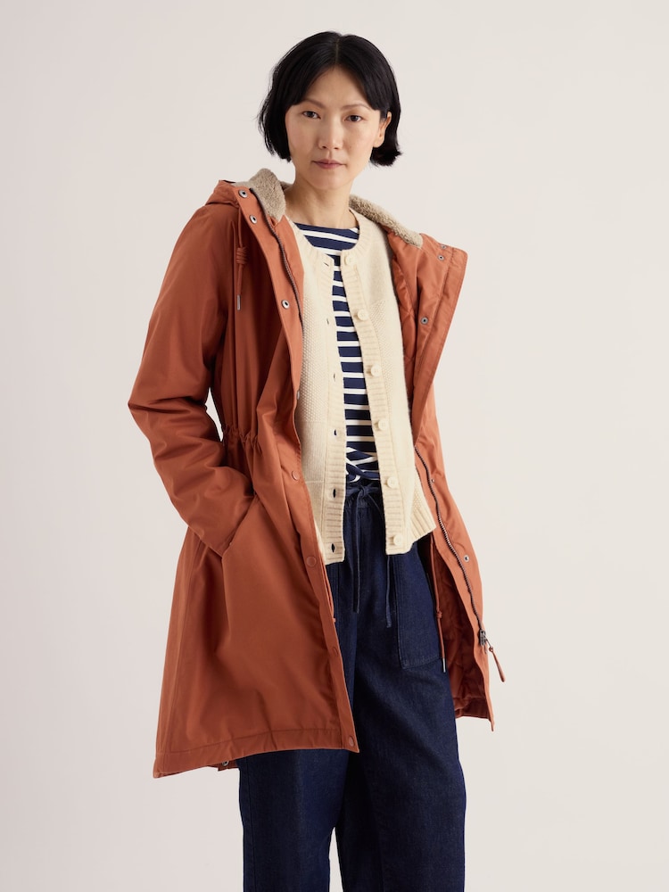 Seasalt Cornwall Brown Petite Petite Plant Hunter Waterproof Parka Coat - Image 2 of 5 Seasalt Cornwall Brown Petite Petite Plant Hunter Waterproof Parka Coat - Image 2 of 5