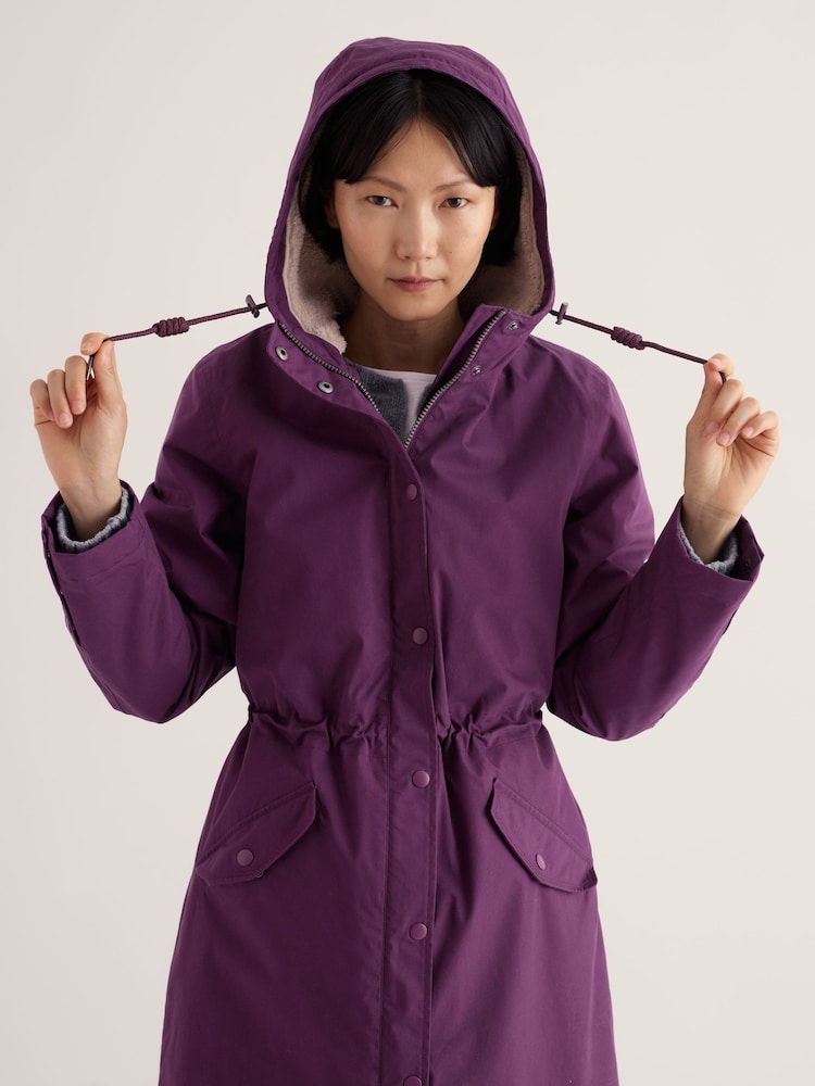 Seasalt Cornwall Purple Plant Hunter Waterproof Parka Coat - Image 2 of 5 Seasalt Cornwall Purple Plant Hunter Waterproof Parka Coat - Image 2 of 5