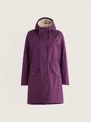 Seasalt Cornwall Purple Plant Hunter Waterproof Parka Coat - Image 4 of 5