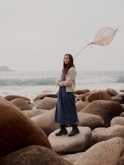 Seasalt Cornwall Blue Fleet Long Sleeve Dress - Image 1 of 6