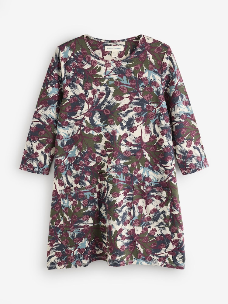 Seasalt Cornwall Blue Killiow Floral Tunic - Image 1 of 1 Seasalt Cornwall Blue Killiow Floral Tunic - Image 1 of 1