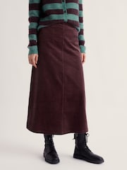 Seasalt Cornwall Brown Window Wren Cord Midi Skirt - Image 2 of 5