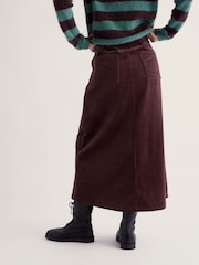Seasalt Cornwall Brown Window Wren Cord Midi Skirt - Image 3 of 5