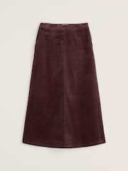 Seasalt Cornwall Brown Window Wren Cord Midi Skirt - Image 4 of 5