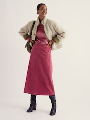 Seasalt Cornwall Pink Window Wren Cord Midi Skirt - Image 1 of 5