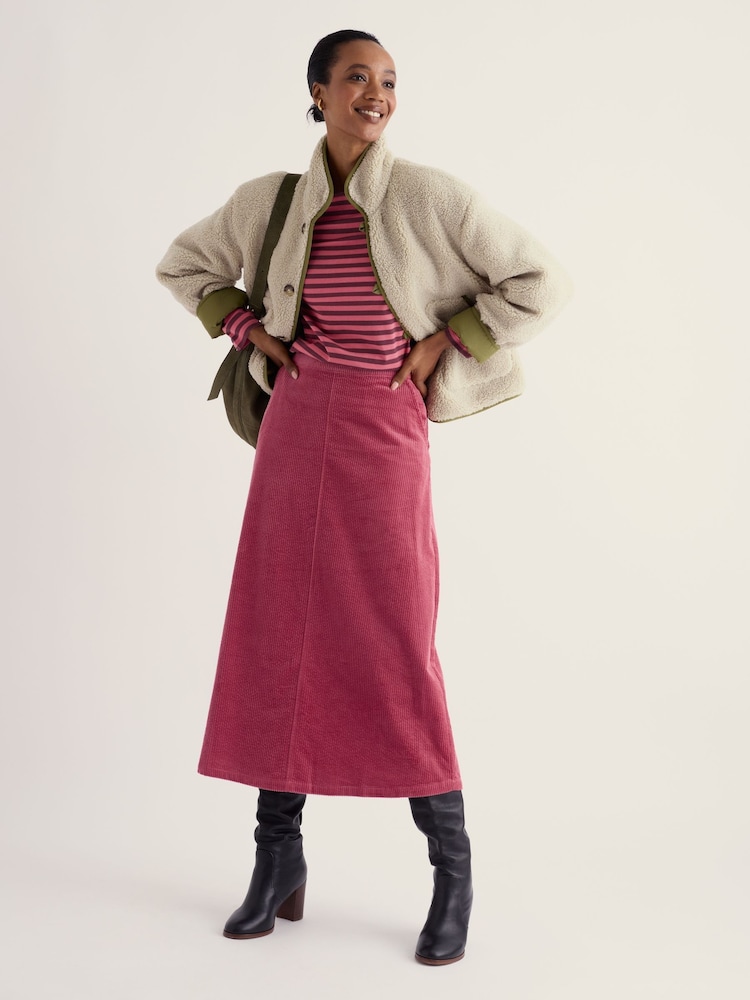 Seasalt Cornwall Pink Window Wren Cord Midi Skirt - Image 1 of 5
