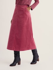 Seasalt Cornwall Pink Window Wren Cord Midi Skirt - Image 2 of 5