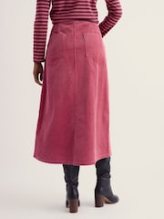 Seasalt Cornwall Pink Window Wren Cord Midi Skirt - Image 3 of 5