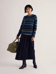 Seasalt Cornwall Blue Window Wren Cord Midi Skirt - Image 1 of 5