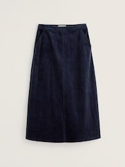 Seasalt Cornwall Blue Window Wren Cord Midi Skirt - Image 4 of 5