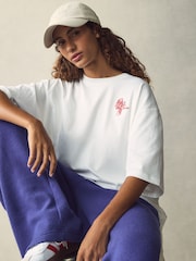 adidas White Graphic Oversized T-Shirt - Image 3 of 5
