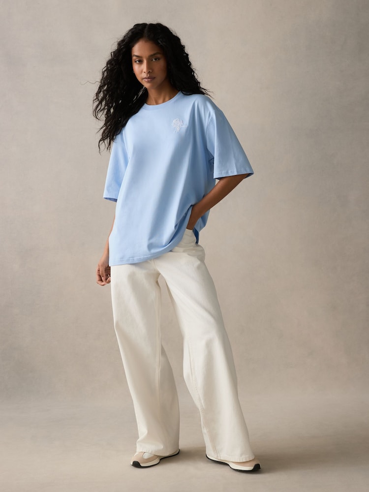 Azul - adidas Graphic Oversized T-Shirt - Imagen 2 de 5