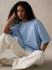 Azul - adidas Graphic Oversized T-Shirt - Imagen 3 de 5