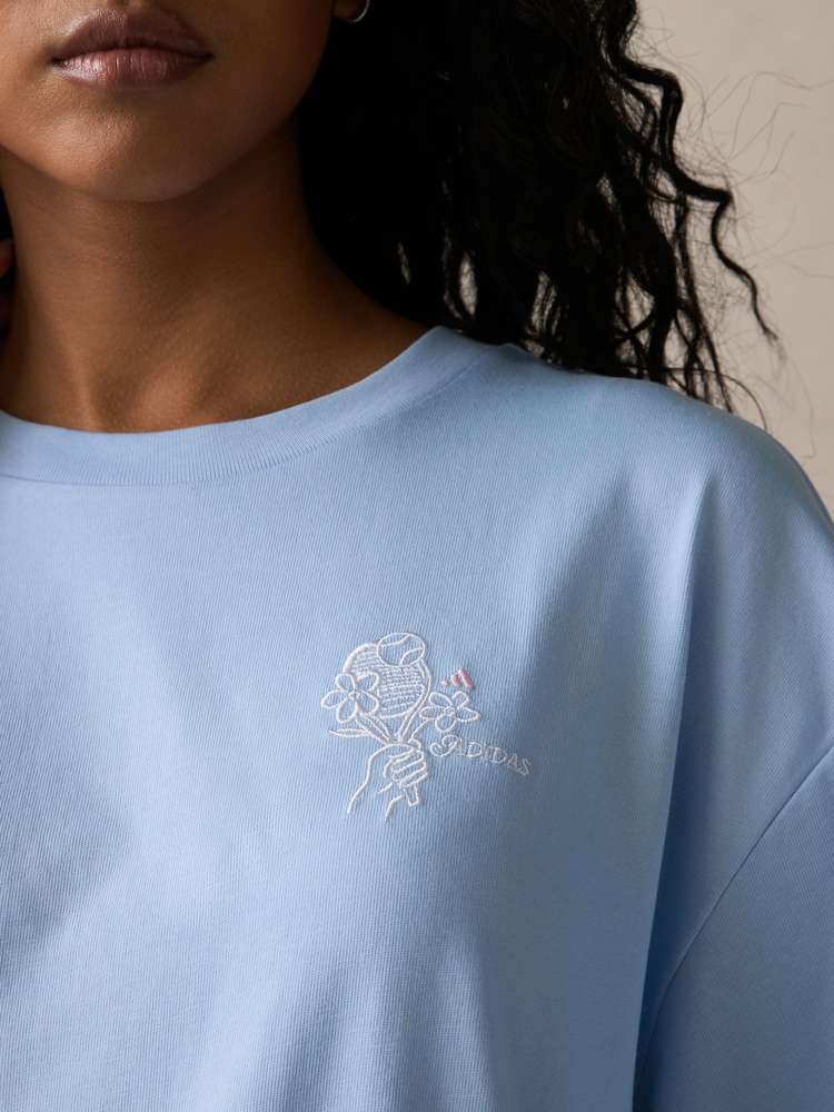 Azul - adidas Graphic Oversized T-Shirt - Imagen 5 de 5
