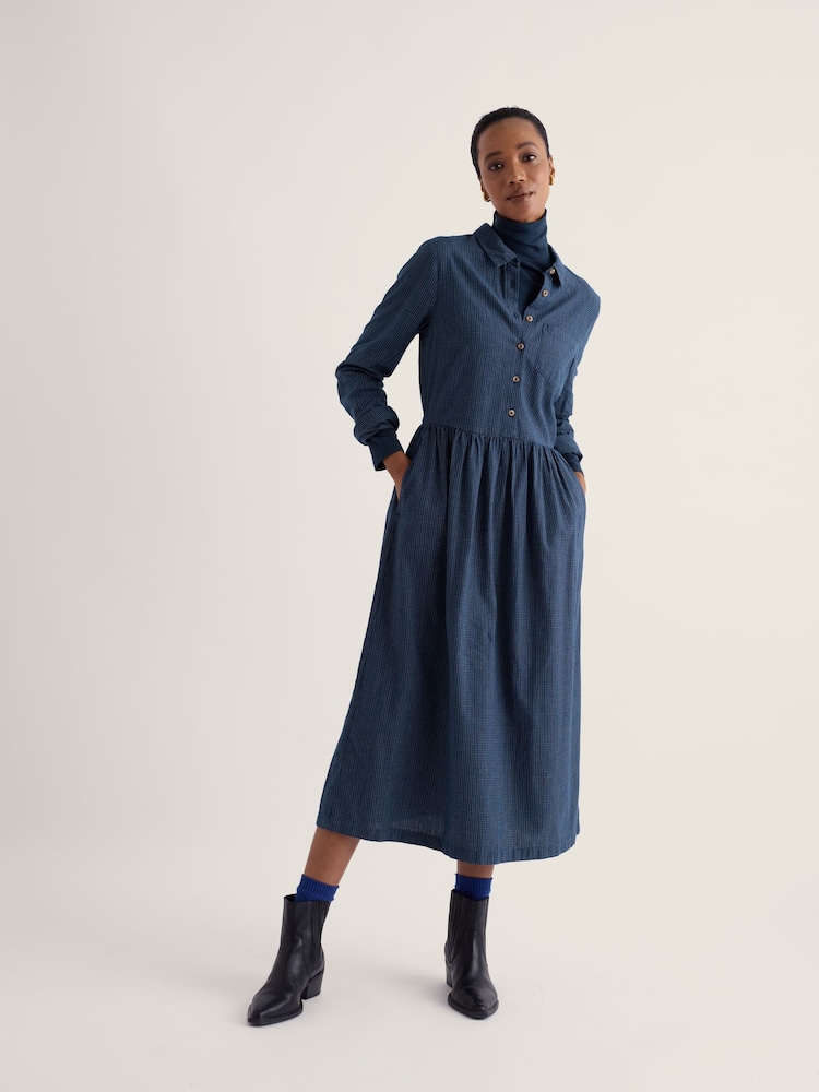 Seasalt Cornwall Blue Petite Fleet Long Sleeve Dress - Image 2 of 5