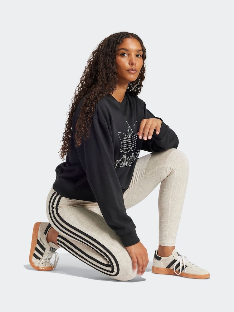 adidas originals Black Snake Print 100% Cotton Sweatshirt - Image 3 of 6